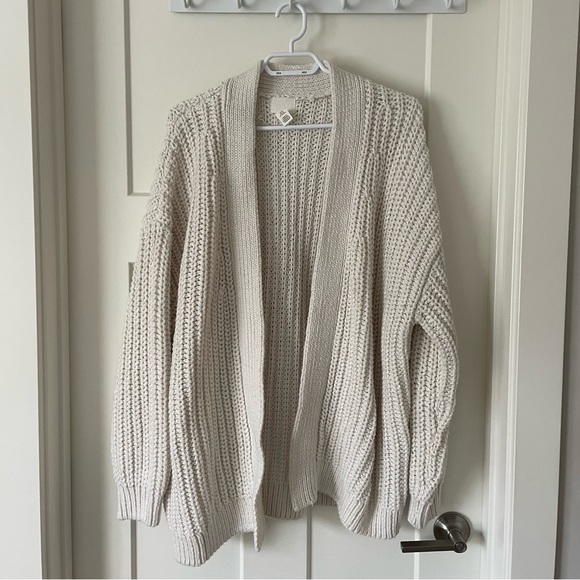 H&M Cream Chunky Ribbed Open Cardigan - Picture 2 of 4
